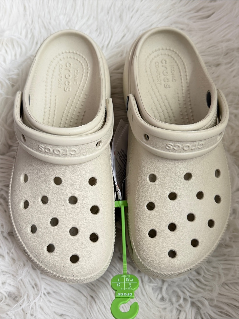 NWT Crocs Classic Platform Clogs Beige Comfort Shoes Women’s 7